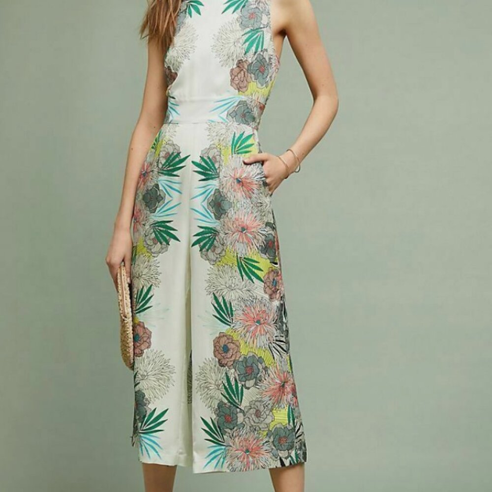 Corey Lynn Calter Anthropologie Bloome Floral Jumpsuit size 0